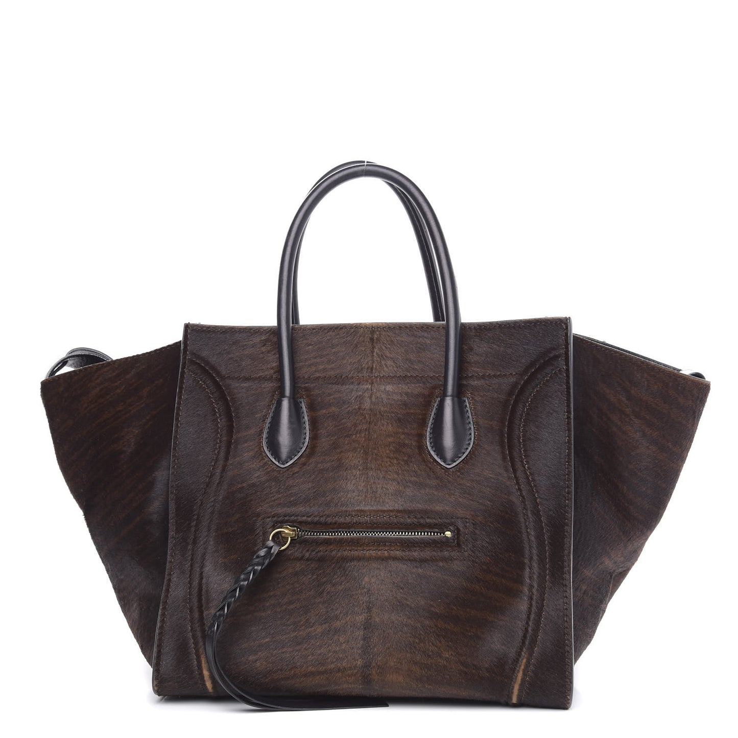 Shaded Pony Hair Calfskin Medium Phantom Luggage Brown
