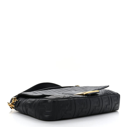 Fendi Nappa FF 1974 Embossed Large Baguette Black 4 of 8