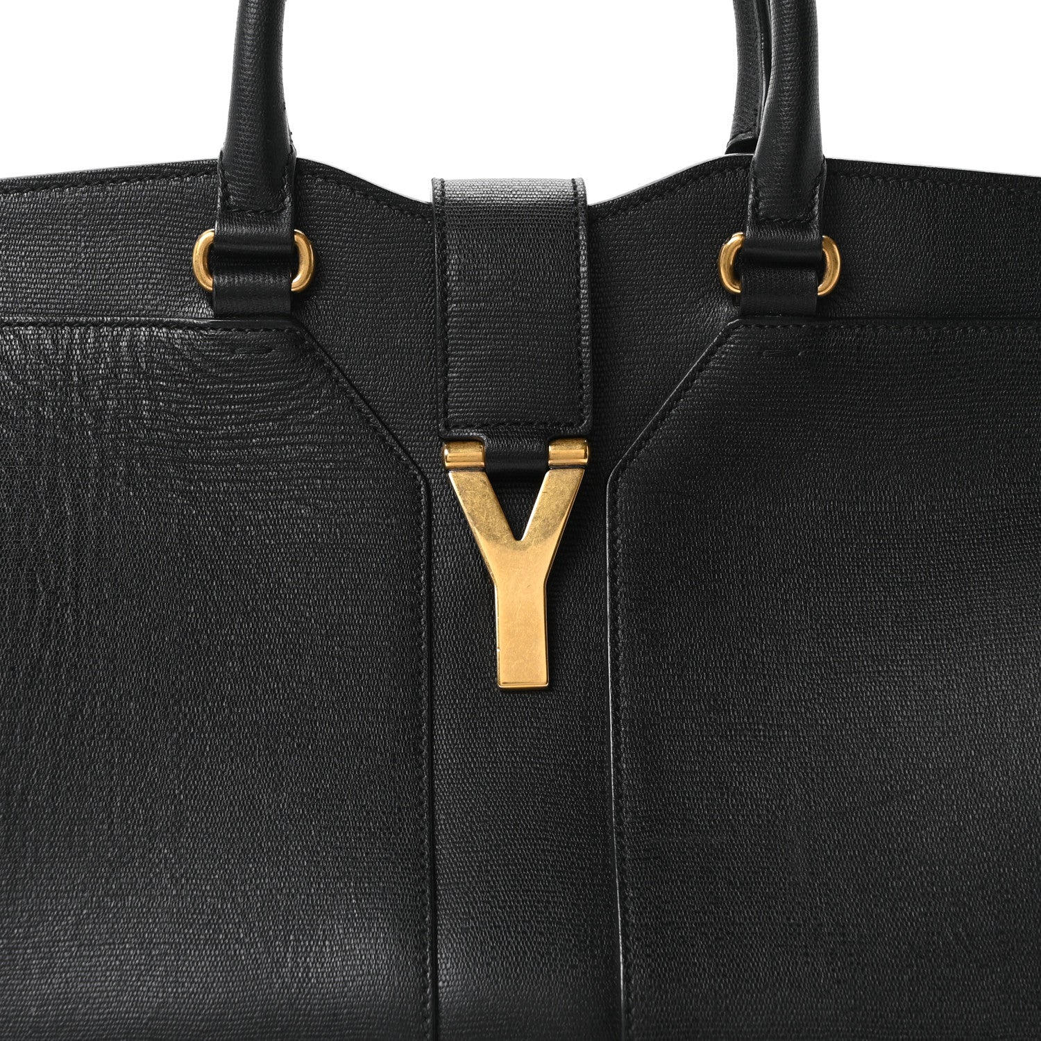 Saint Laurent Textured Calfskin Medium Cabas ChYc Black 8 of 10