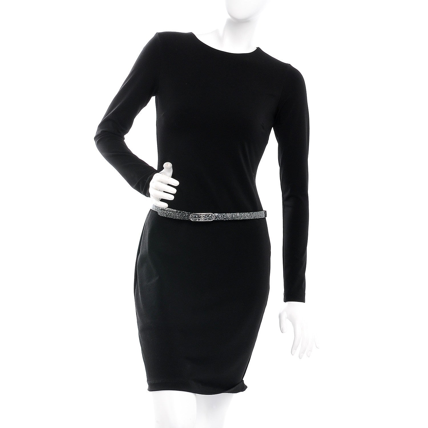 Chanel Glitter Calfskin CC Logo Skinny Belt 80 32 Silver 2 of 8