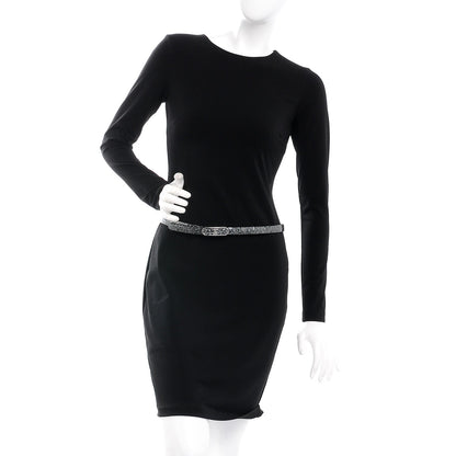 Chanel Glitter Calfskin CC Logo Skinny Belt 80 32 Silver 2 of 8