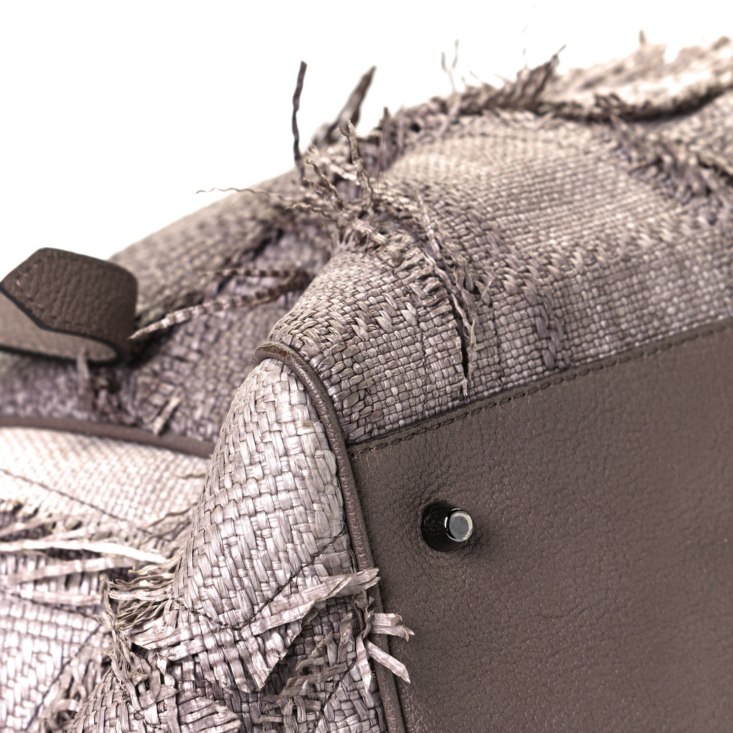 Raffia Prorsum Patchwork Tote Grey