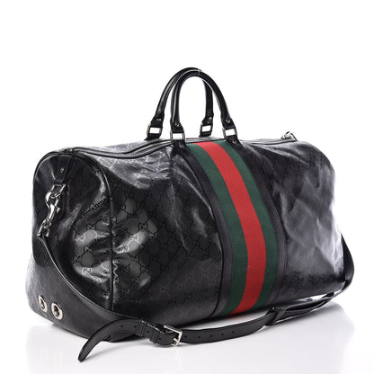Gucci Imprime Monogram Web Carry On Duffle Bag Black 3 of 17