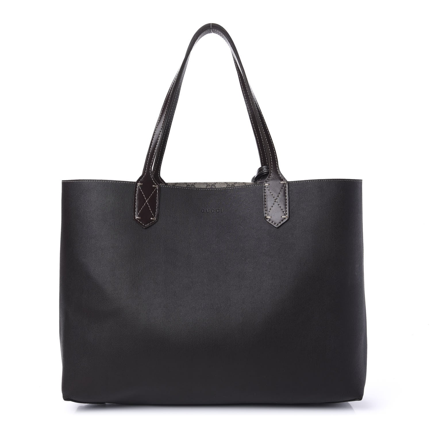 Gucci Calfskin GG Supreme Monogram Medium Reversible Tote Brown 3 of 17
