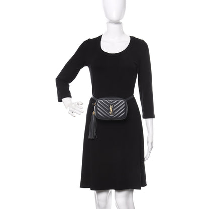 Saint Laurent Calfskin Matelasse Monogram Lou Belt Bag Smog 2 of 12