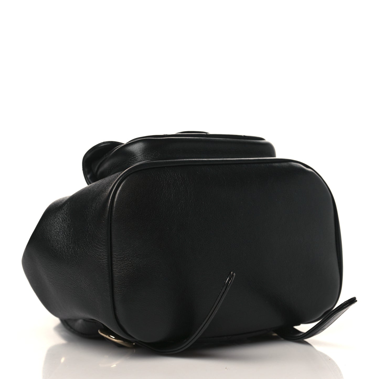 Lambskin Quilted Small Duma Drawstring Backpack Black