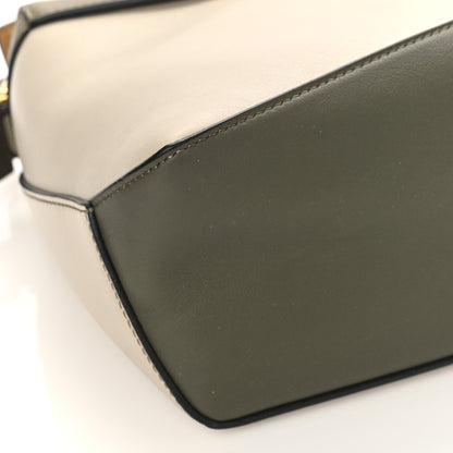 Loewe Calfskin Small Puzzle Edge Bag Laurel Green Light Oat 7 of 8