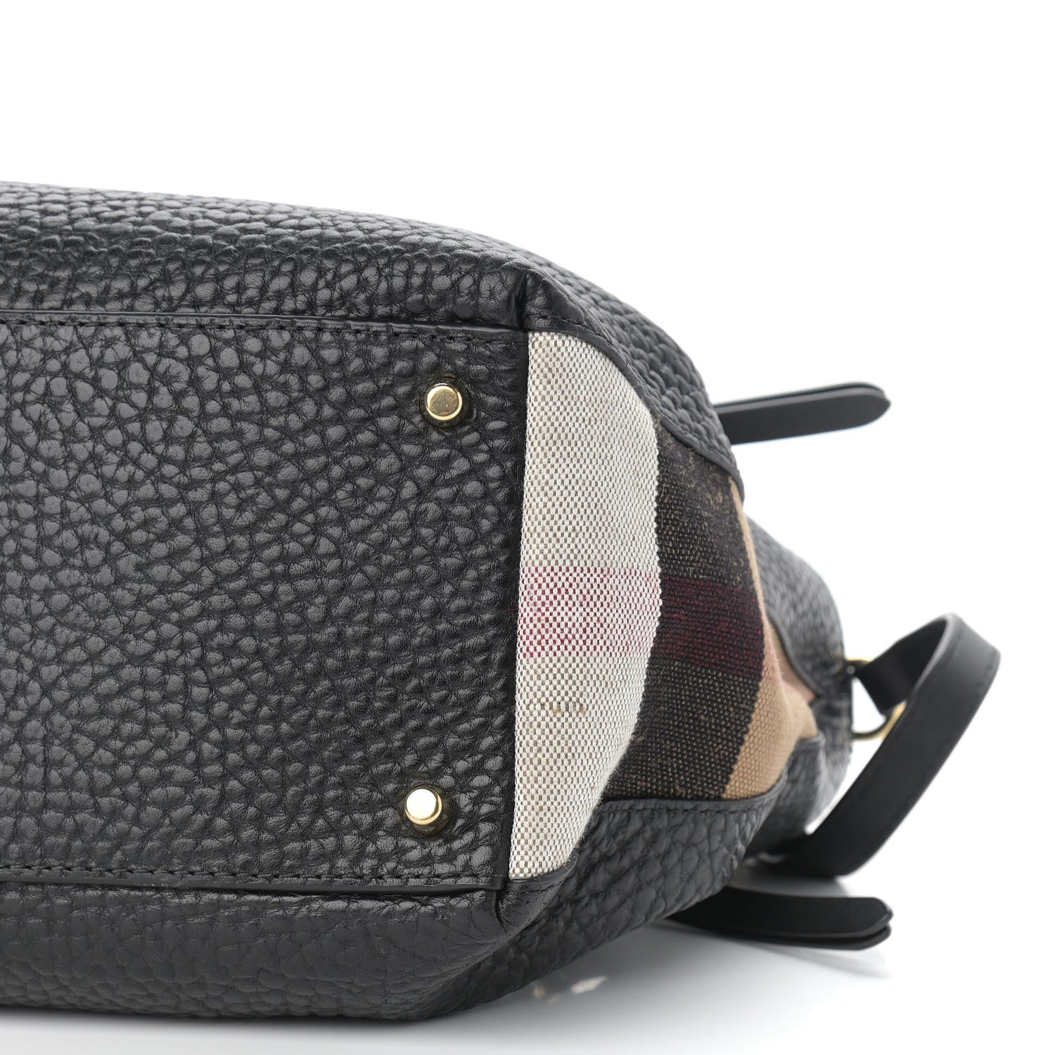 Burberry Grainy Calfskin House Check Small Maidstone Black 9 of 9