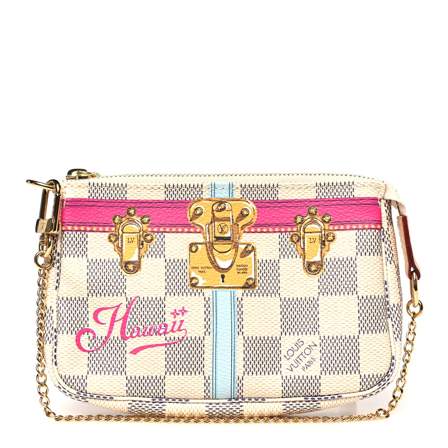 Louis Vuitton Damier Azur Summer Trunks Hawaii Mini Pochette Accessories 1 of 8