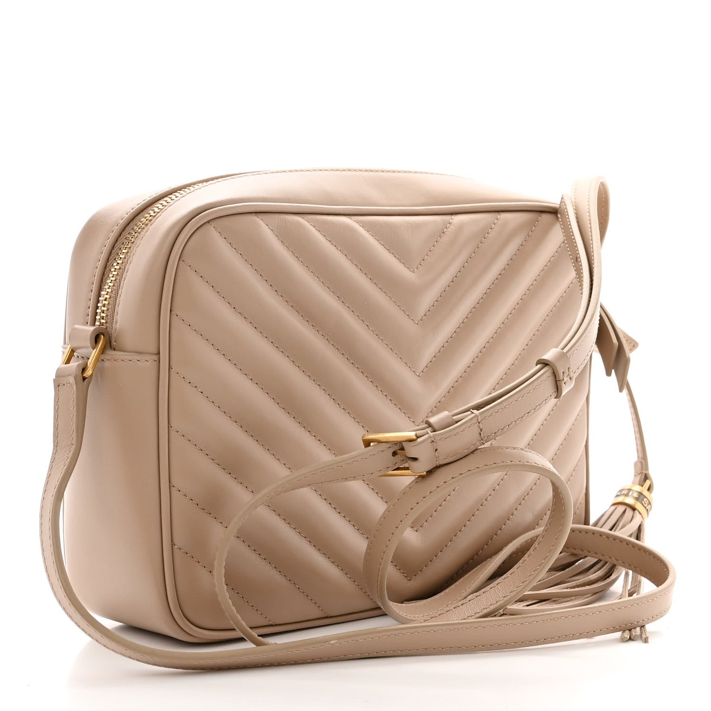 Calfskin Matelasse Monogram Lou Camera Bag Dark Beige
