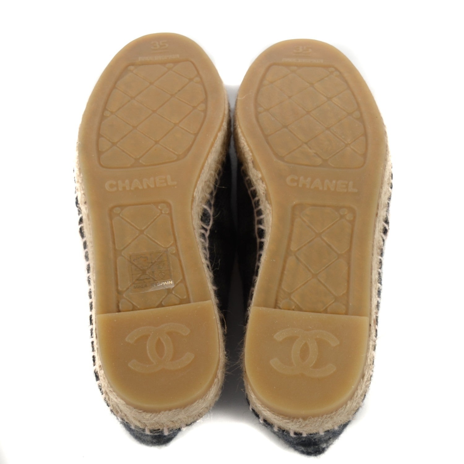 Chanel Flannel CC Espadrilles 35 Grey Black 7 of 11