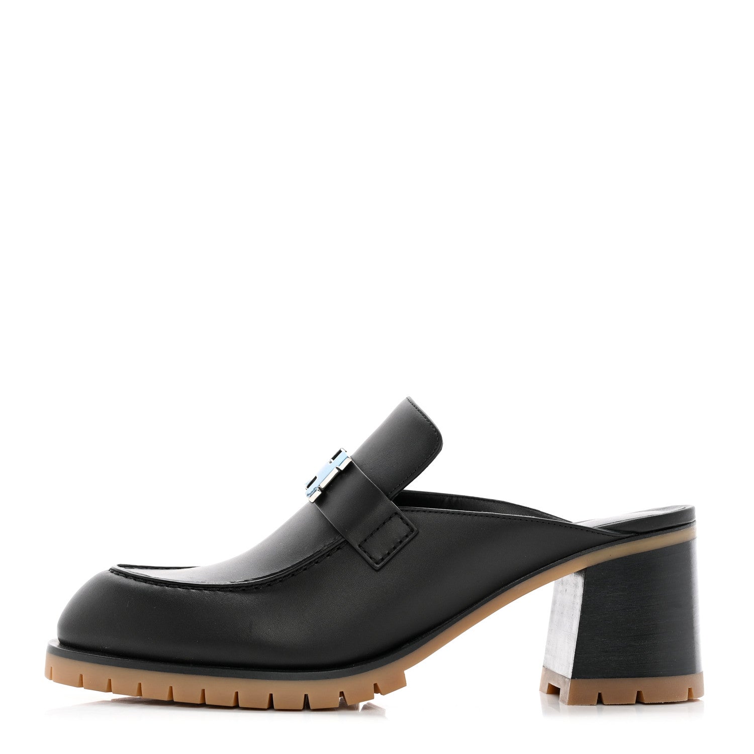 Hermes Calfskin Womens Flore 60 Mules 40 Black 1 of 10