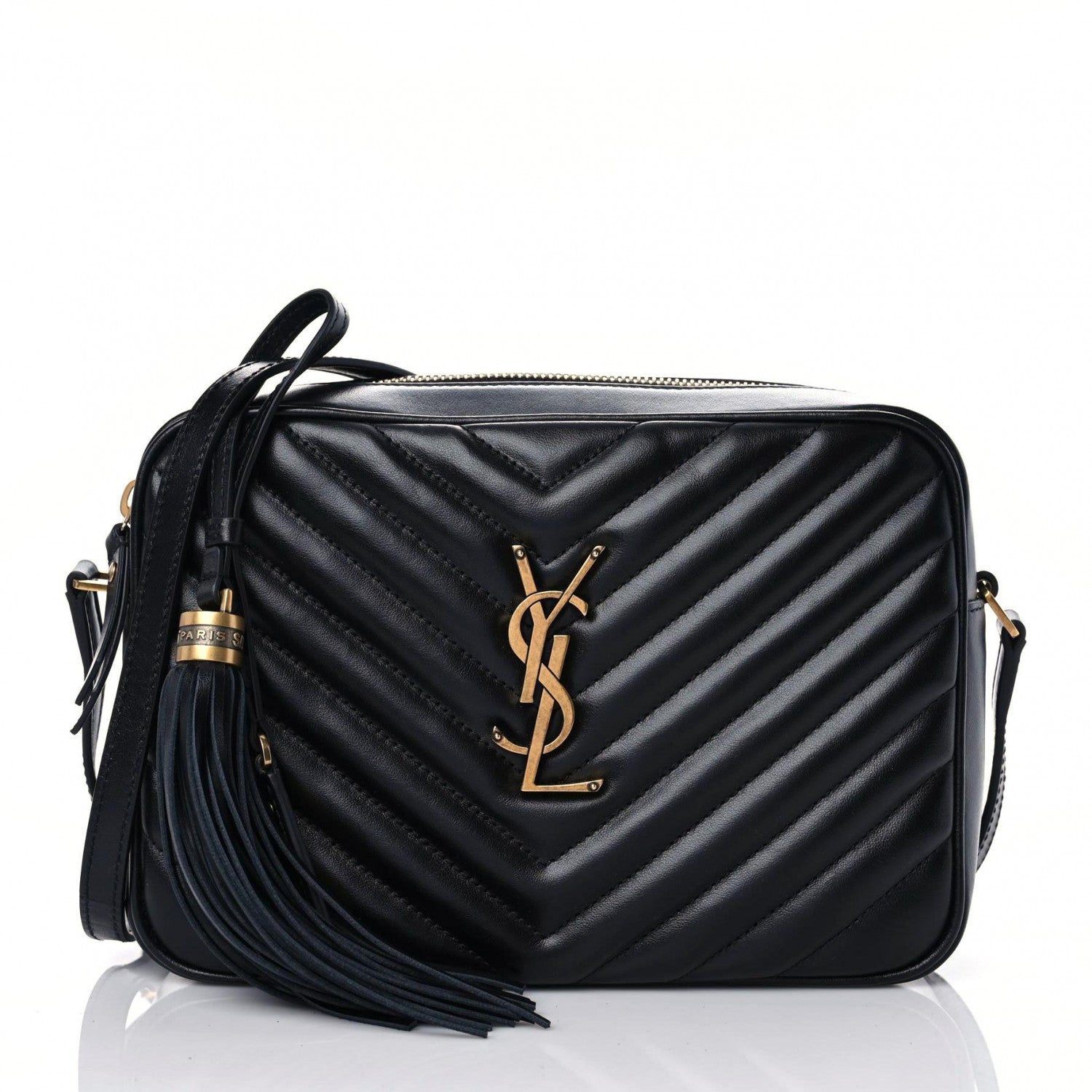 Saint Laurent Calfskin Matelasse Monogram Lou Camera Bag Black 3 of 11