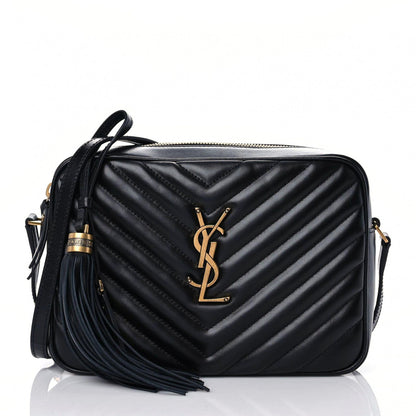 Saint Laurent Calfskin Matelasse Monogram Lou Camera Bag Black 3 of 11