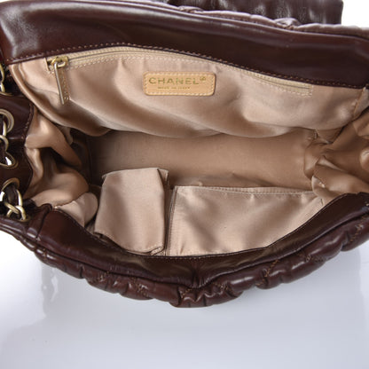 Chanel Lambskin Bubble Quilt Accordion Flap Dark Brown 5 of 7