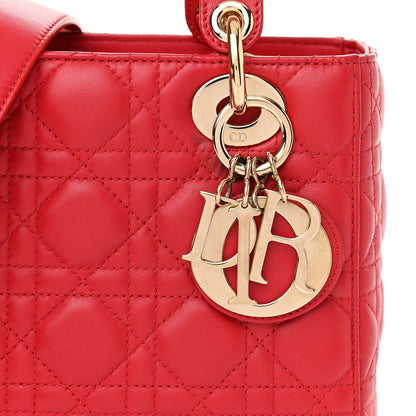 Christian Dior Lambskin Cannage Small My Lady Dior Red 8 of 11