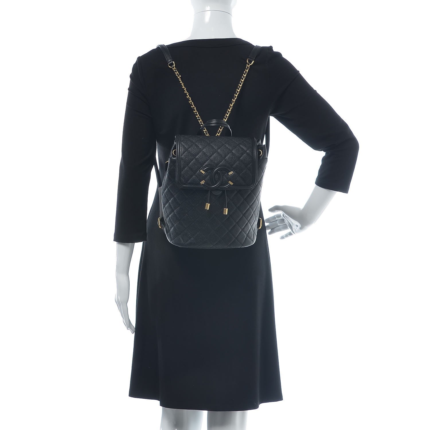 Chanel Caviar Quilted Filigree Backpack Black 2 of 8