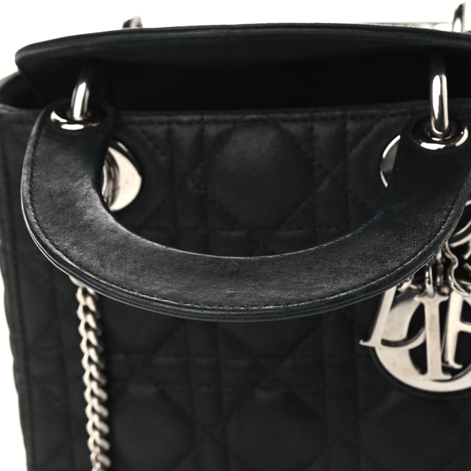 Christian Dior Metallic Calfskin Cannage Mini Lady Dior Black 6 of 8