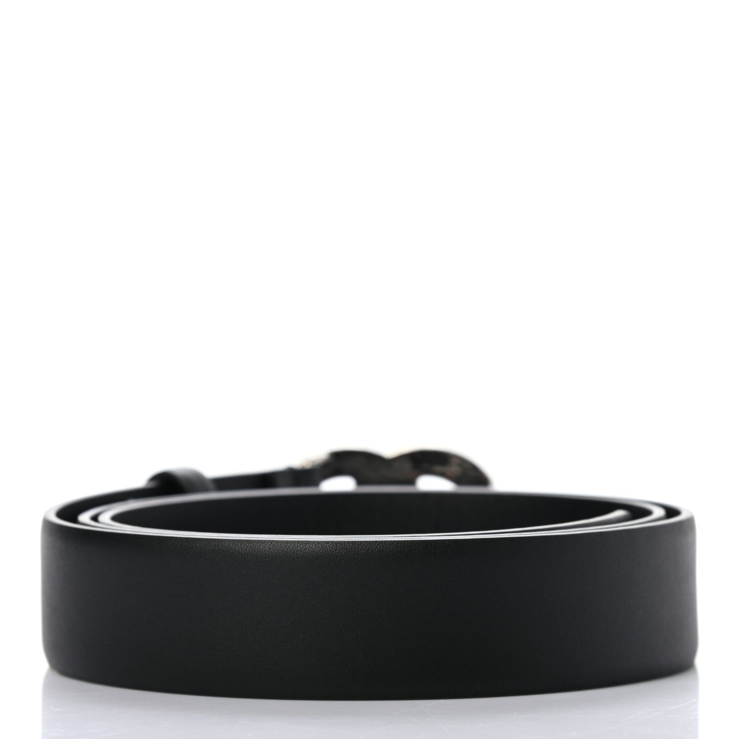 Calfskin Crystal CC Belt 95 38 Black Blue