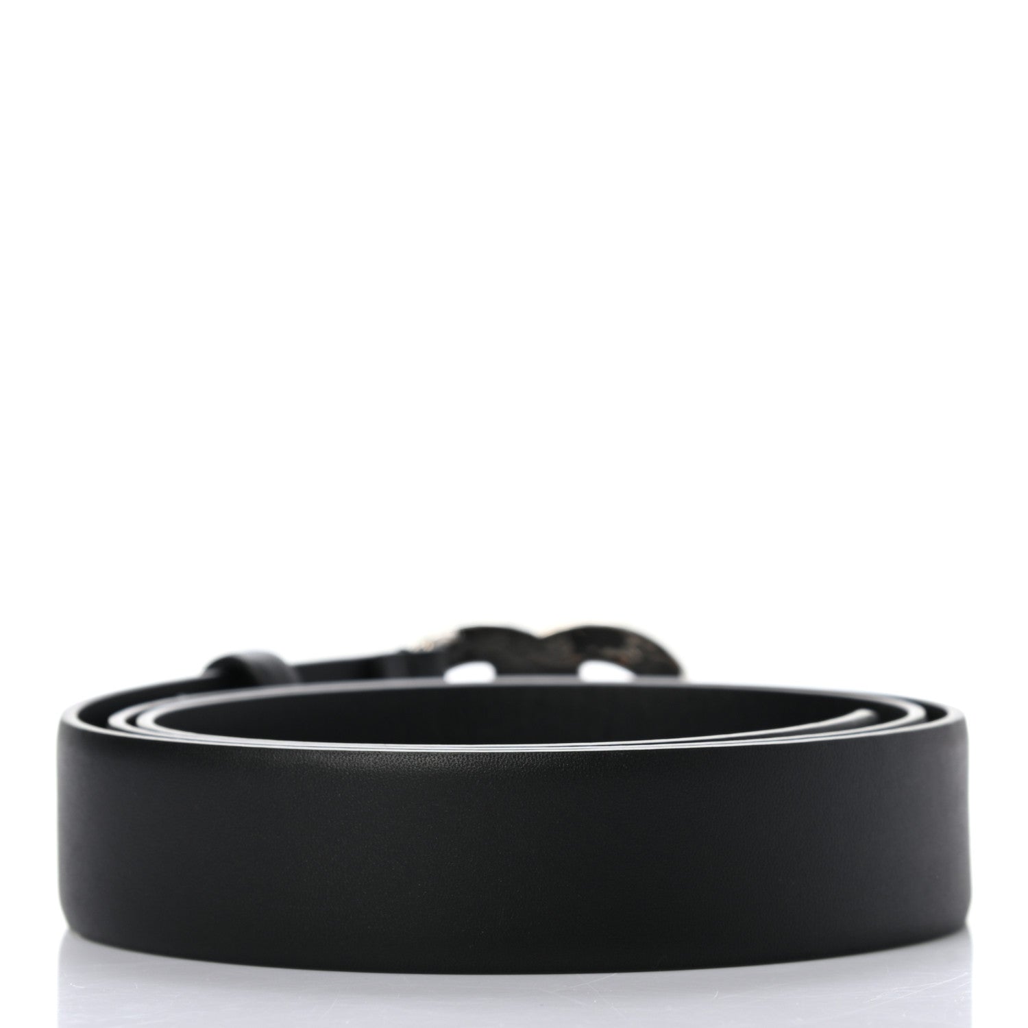Chanel Calfskin Crystal CC Belt 95 38 Black Blue 2 of 7