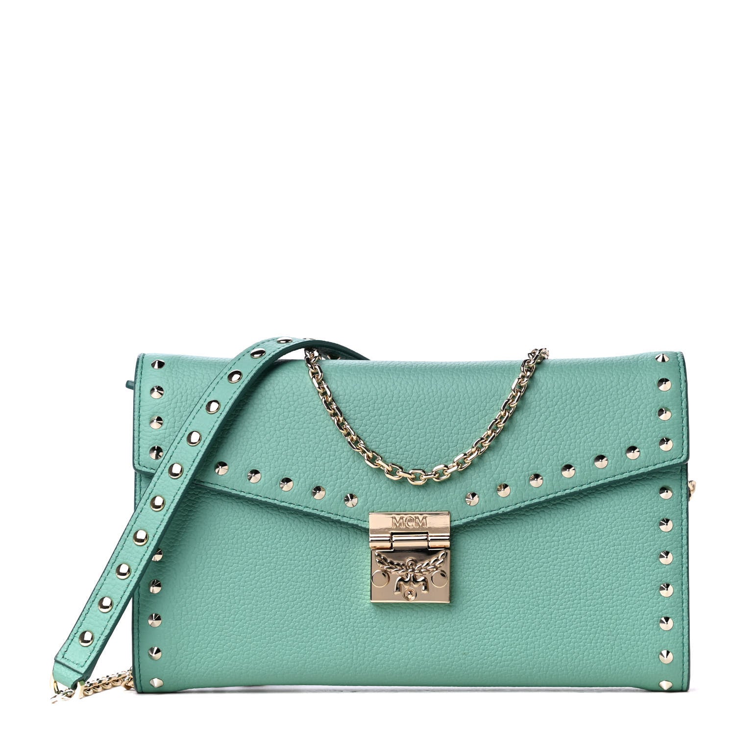 MCM Calfskin Studded Patricia Wallet On Chain Mint 1 of 4