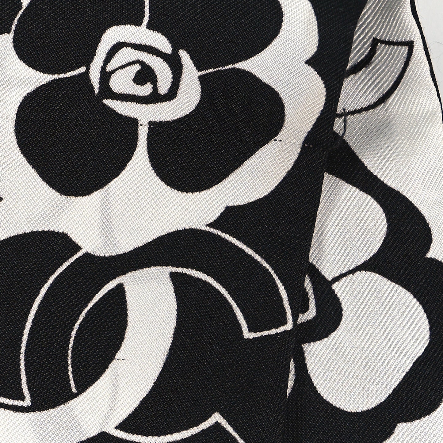 Silk Clover CC Slim Bandeau Scarf Black White