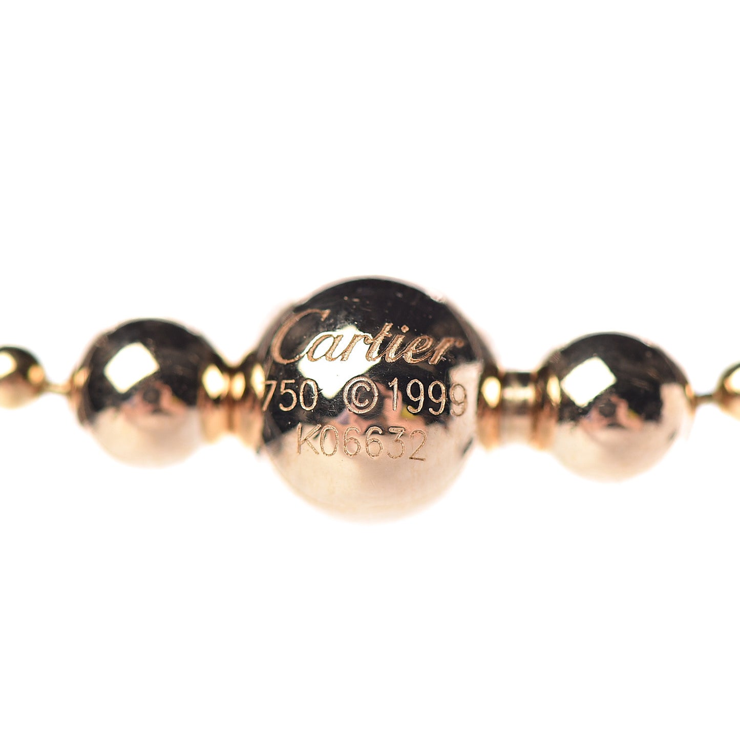 18K Yellow Gold Diamond Beaded Lariat Chain Necklace