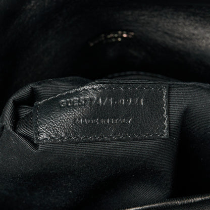 Saint Laurent Lambskin Quilted Monogram Monochrome Medium Loulou Puffer Chain Satchel Black 8 of 11