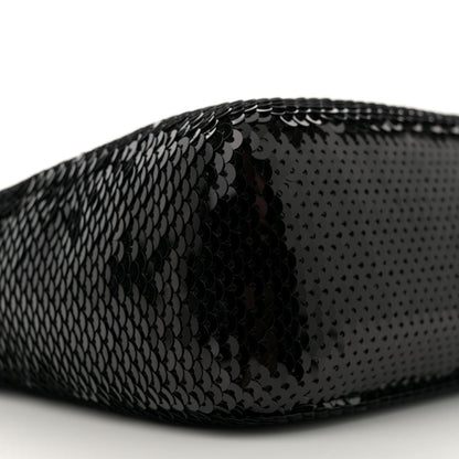 Prada Paillettes Sequin Mini Re-Edition 2000 Bag Black White 9 of 11