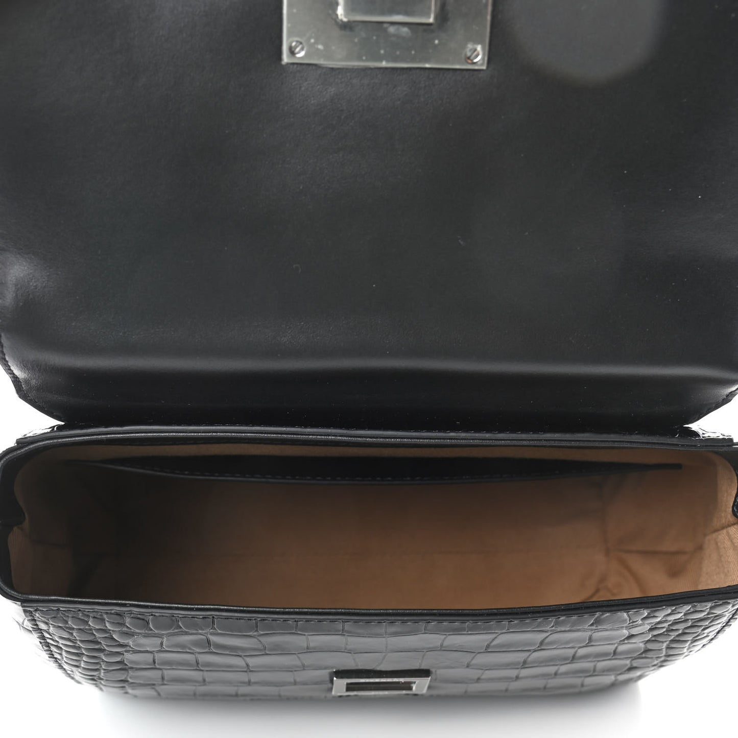 Croc Embossed Small ID Flap Black