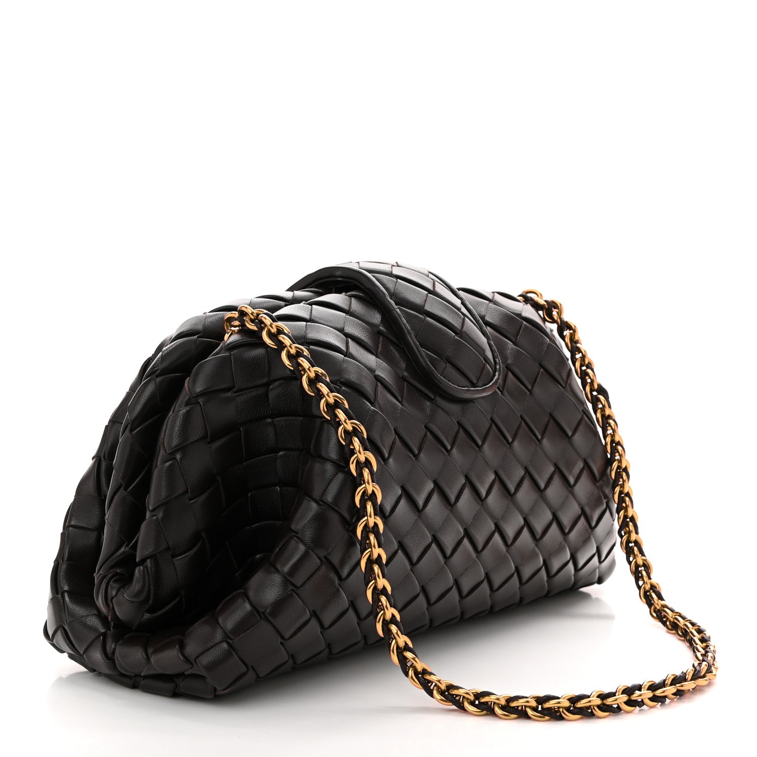 Bottega Veneta Nappa Intrecciato Teen The Lauren 1980 Clutch With Chain Fondant 3 of 9