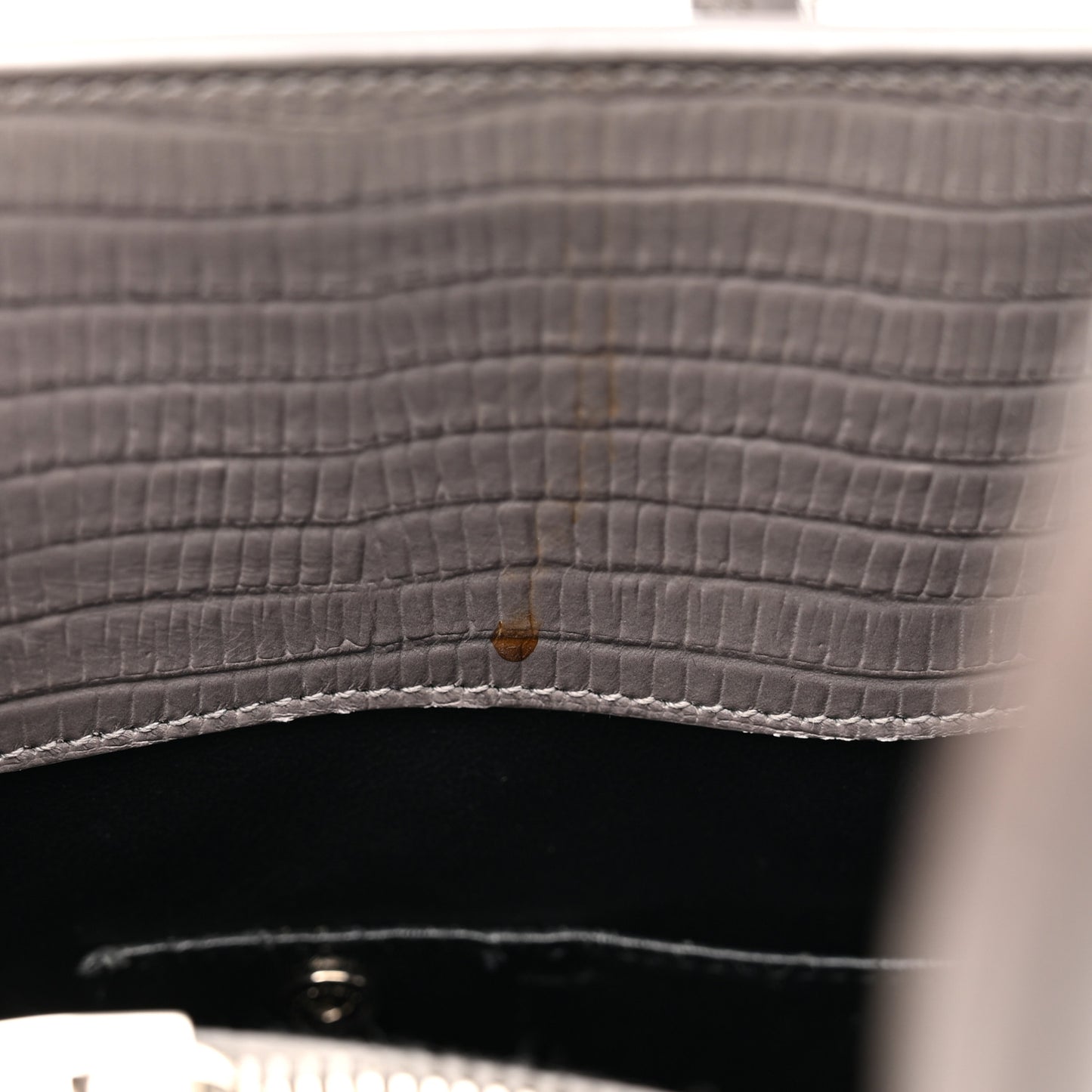 Lizard Calfskin Embossed Small Sac De Jour Fog