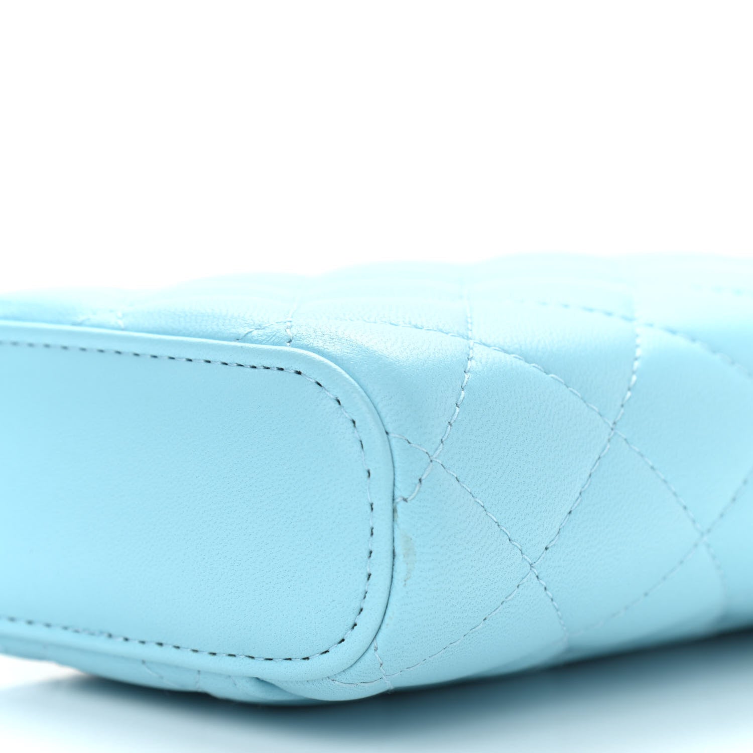 Chanel Lambskin Quilted Phone Holder With Chain Neon Blue 10 of 11