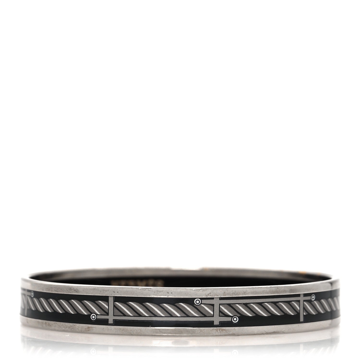 Hermes Enamel Printed Narrow Quadridge Bracelet 65 Art Moderne 1 of 5