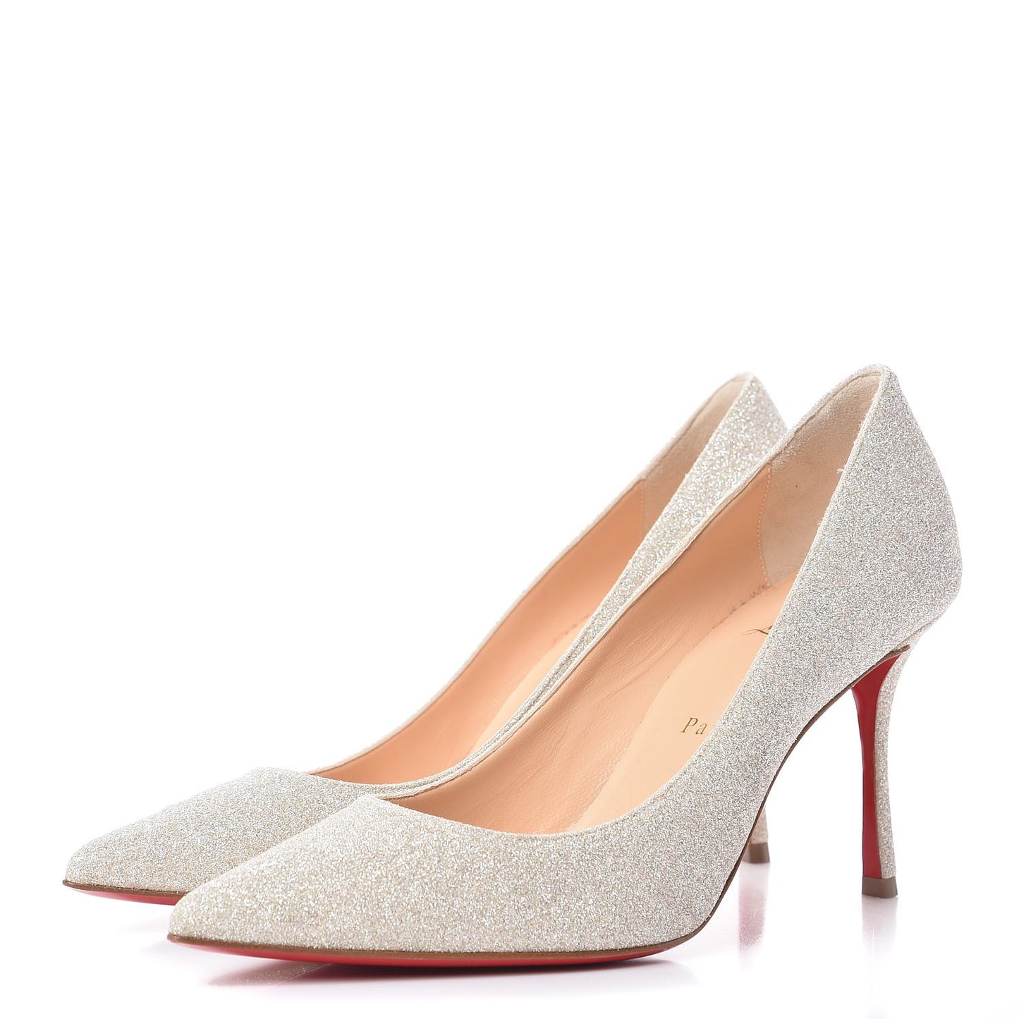 Glitter Decoltish 85 Pumps 37 Ivory