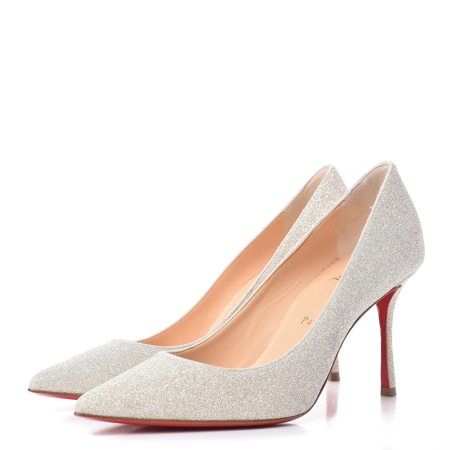 Christian Louboutin Glitter Decoltish 85 Pumps 37 Ivory 3 of 7