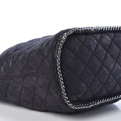 Stella McCartney Quilted Shaggy Deer Large Falabella Bucket Bag Black 7 of 8