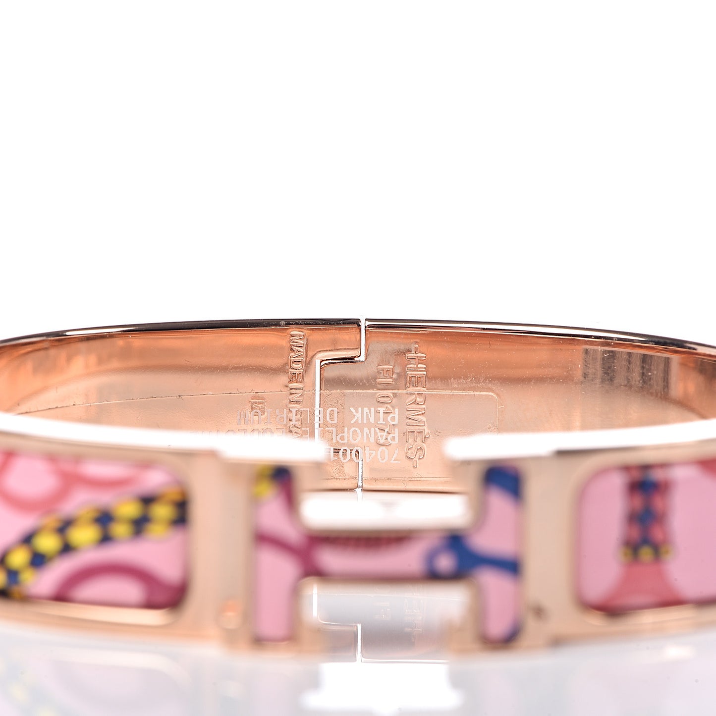 Enamel Panoplie Equestre Narrow Clic Clac H Bracelet PM Pink Delirium