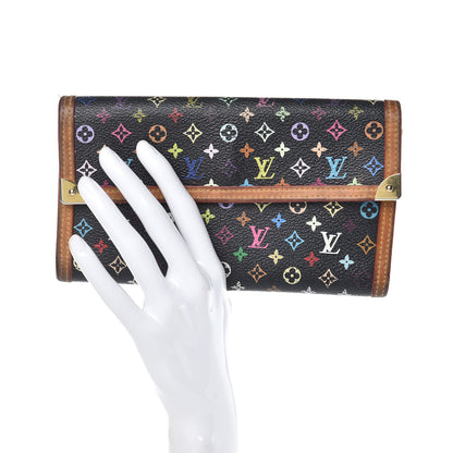 Louis Vuitton Monogram Multicolor Porte Tresor International Wallet Black 2 of 16