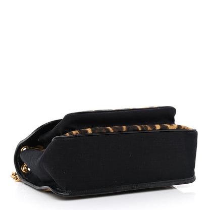 Saint Laurent Smooth Calfskin Canvas Leopard Print Medium Niki Chain Satchel Light Natural 4 of 10
