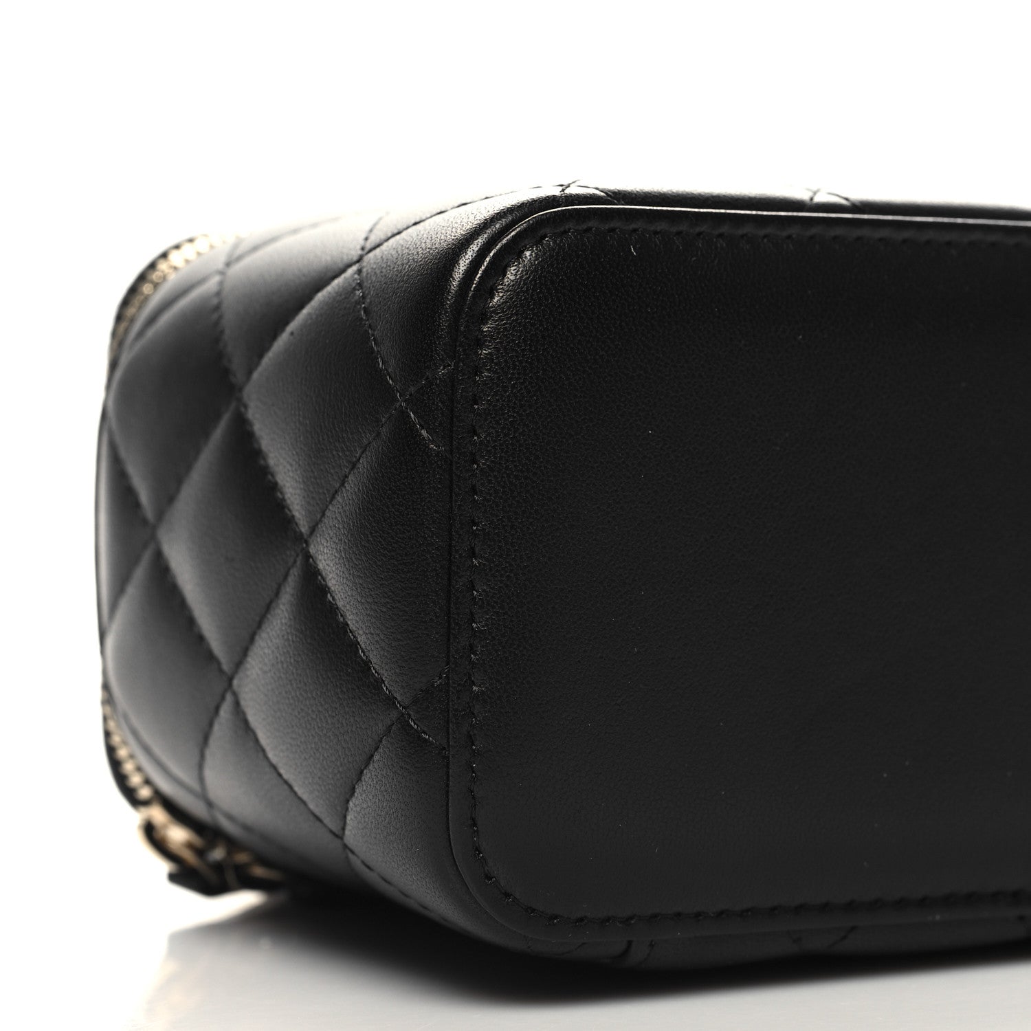 Chanel Lambskin Quilted Small Top Handle Vanity Case With Chain Black 10 of 12