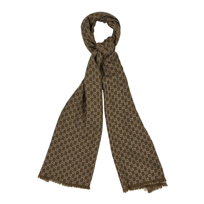 Gucci Wool Silk Jacquard GG Monogram Calilure Stole Beige 1 of 4