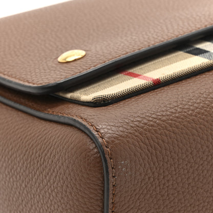 Burberry Calfskin Vintage Check Note Crossbody Bag Tan 10 of 13