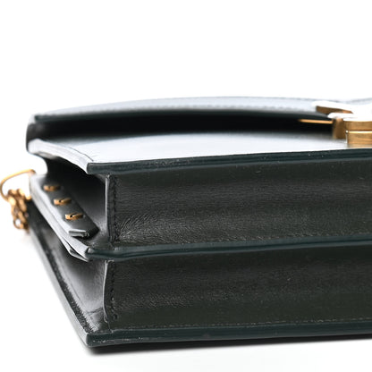 Saint Laurent Smooth Calfskin Monogram Cassandra Clasp Bag Dark Green 6 of 9
