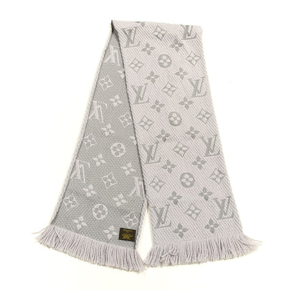 Louis Vuitton Wool Silk Logomania Scarf Pearl Grey 2 of 3