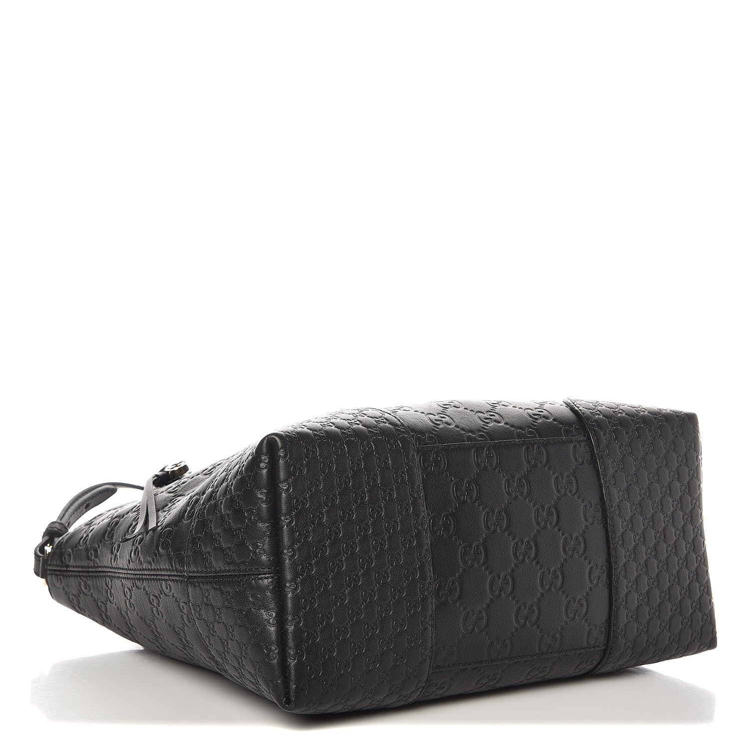 Gucci Guccissima Medium Bree Foldover Tote Black 5 of 8