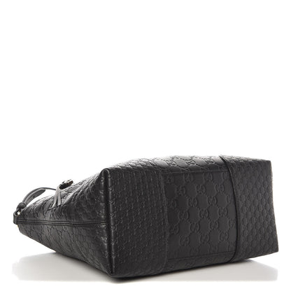 Gucci Guccissima Medium Bree Foldover Tote Black 5 of 8