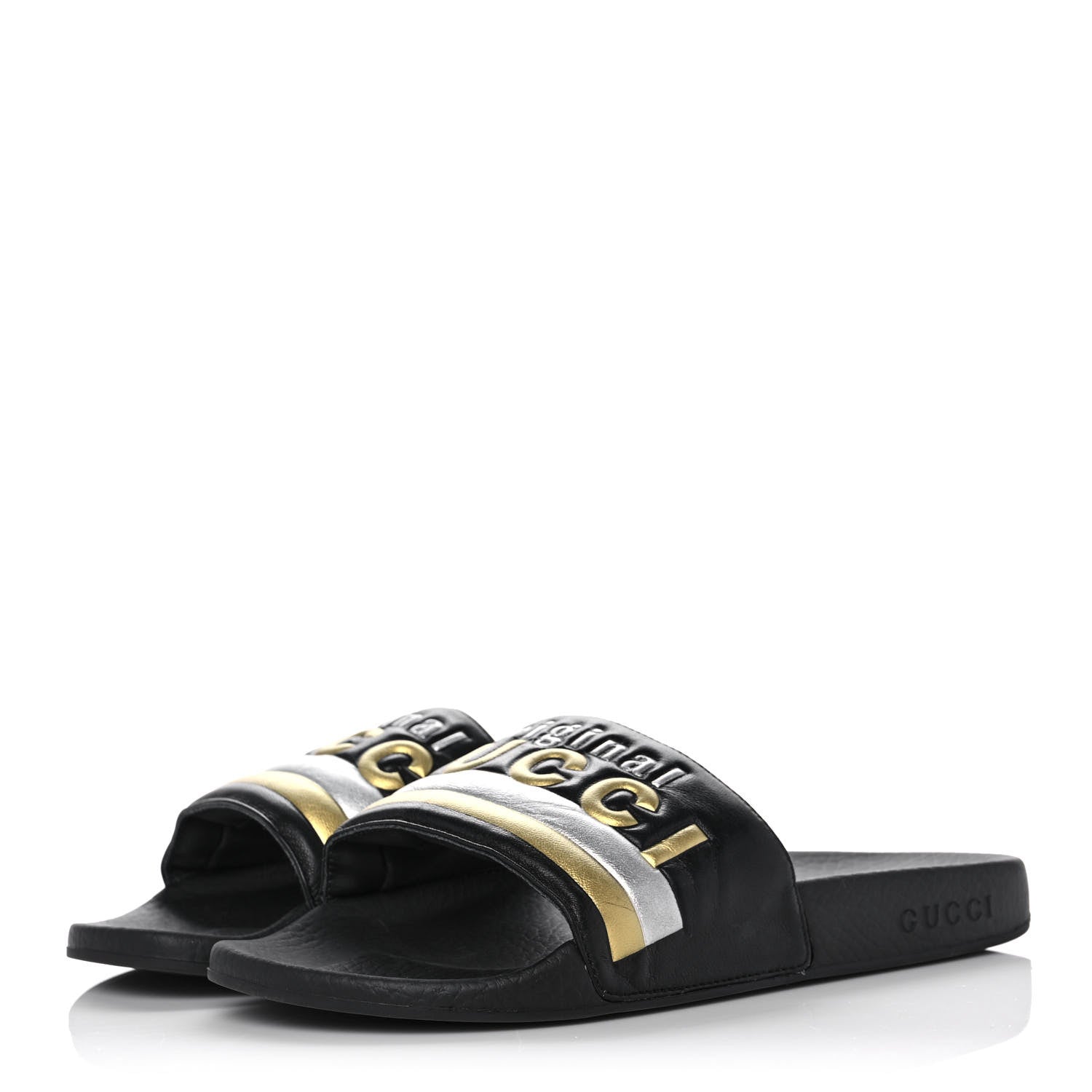 Gucci Rubber Womens Pursuit Pool Slide Sandals 39 Black 3 of 7