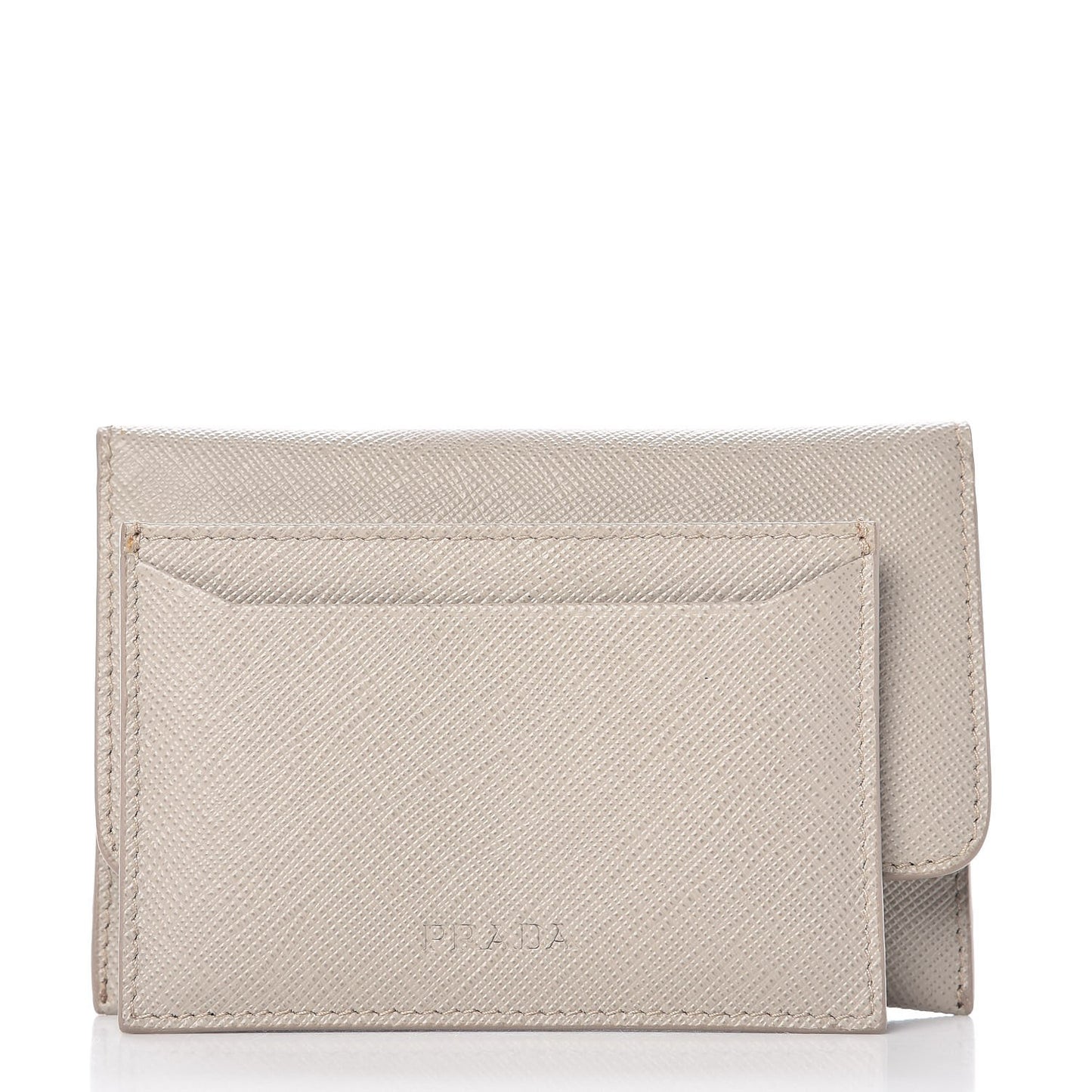 Saffiano Metal Flap Card Holder Pomice
