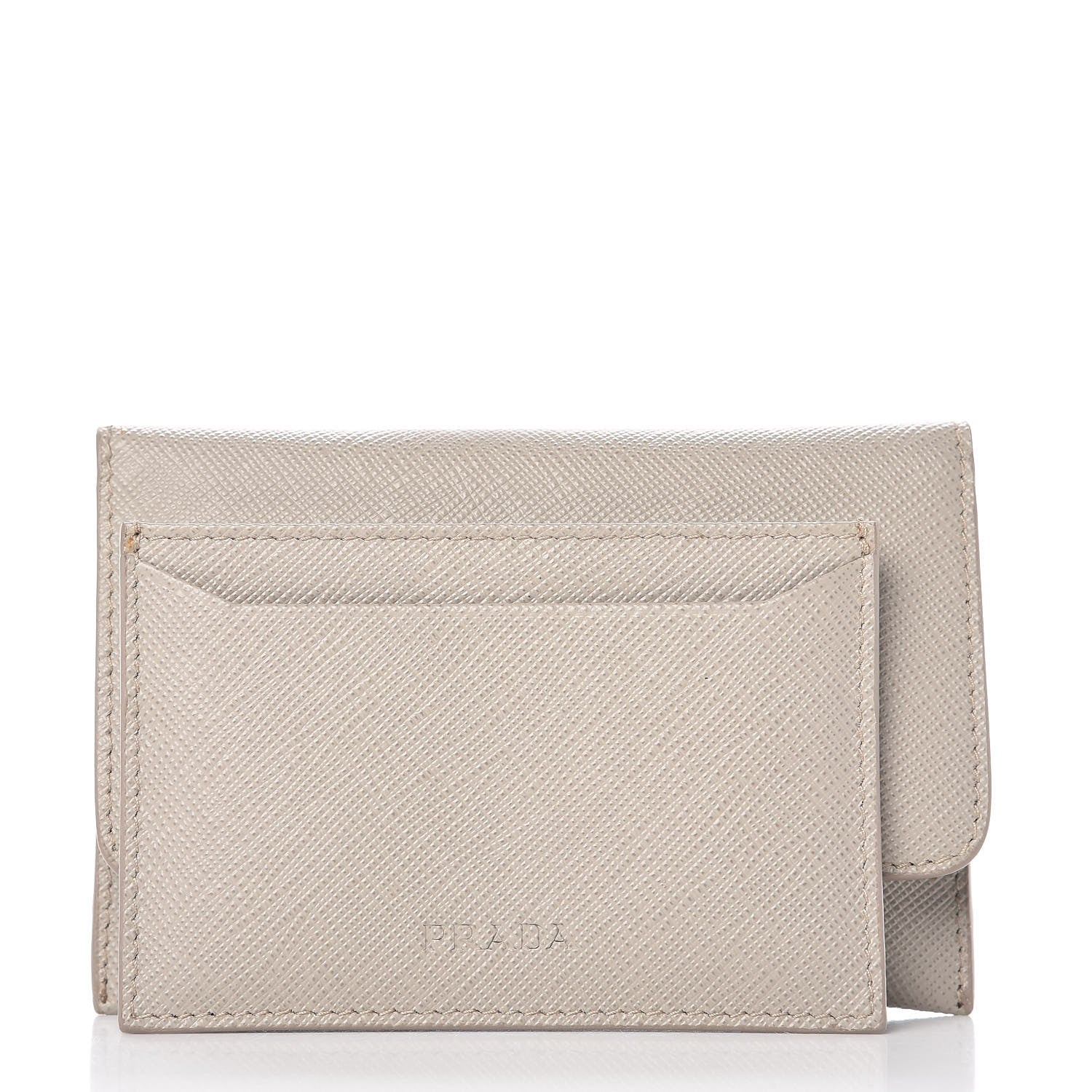 Prada Saffiano Metal Flap Card Holder Pomice 3 of 10